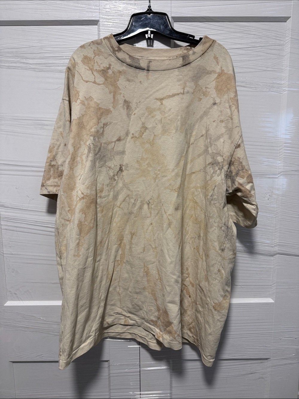 John Eliott Men's Short-Sleeve Crewneck Tie-Dye Shirt in Beige